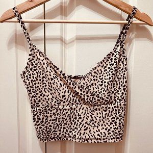 EUC Garage Cheetah tank top crop small animal print Summer Beach Party